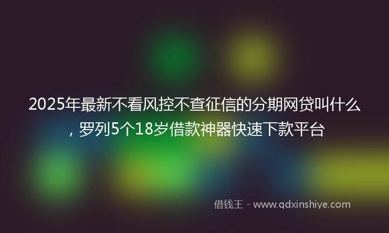 2025年最新不看风控不查征信的分期网贷叫什么，罗列5个18岁借款神器快速下款平台