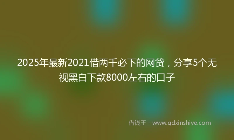2025年最新2021借两千必下的网贷，分享5个无视黑白下款8000左右的口子