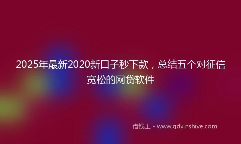 2025年最新2020新口子秒下款，总结五个对征信宽松的网贷软件