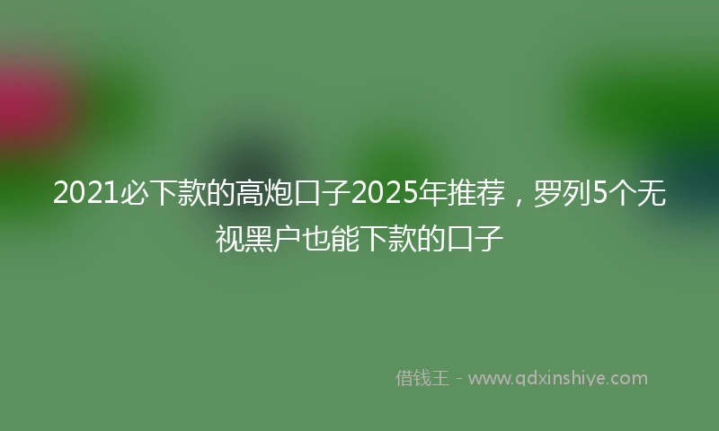 2021必下款的高炮口子2025年推荐，罗列5个无视黑户也能下款的口子