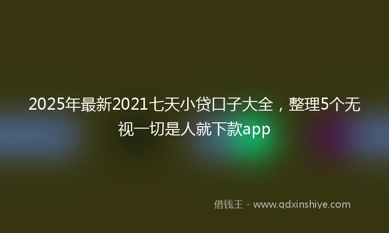 2025年最新2021七天小贷口子大全，整理5个无视一切是人就下款app