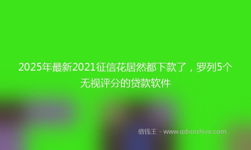 2025年最新2021征信花居然都下款了，罗列5个无视评分的贷款软件