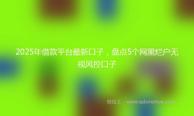 2025年借款平台最新口子，盘点5个网黑烂户无视风控口子