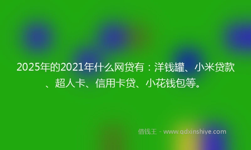 2025年的2021年什么网贷有：洋钱罐、小米贷款、超人卡、信用卡贷、小花钱包等。