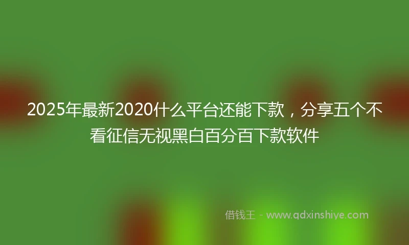 2025年最新2020什么平台还能下款，分享五个不看征信无视黑白百分百下款软件