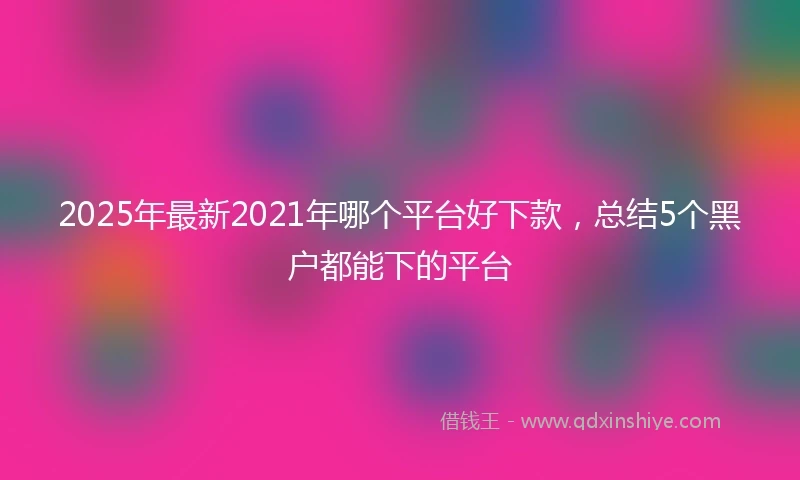 2025年最新2021年哪个平台好下款，总结5个黑户都能下的平台