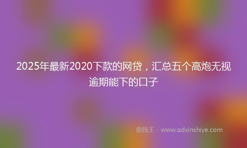 2025年最新2020下款的网贷，汇总五个高炮无视逾期能下的口子
