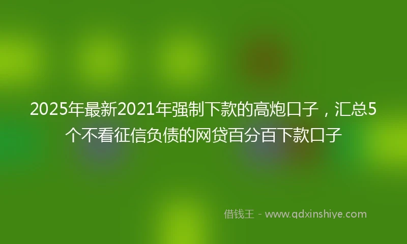 2025年最新2021年强制下款的高炮口子，汇总5个不看征信负债的网贷百分百下款口子
