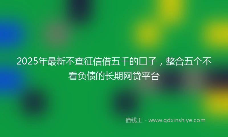 2025年最新不查征信借五千的口子，整合五个不看负债的长期网贷平台