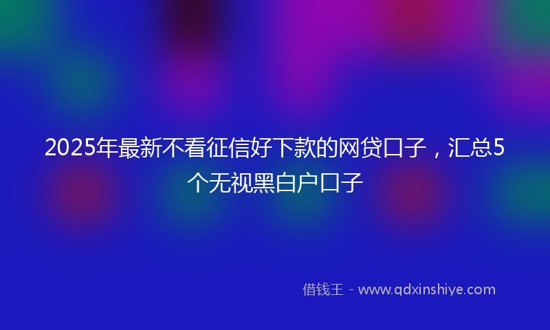 2025年最新不看征信好下款的网贷口子，汇总5个无视黑白户口子