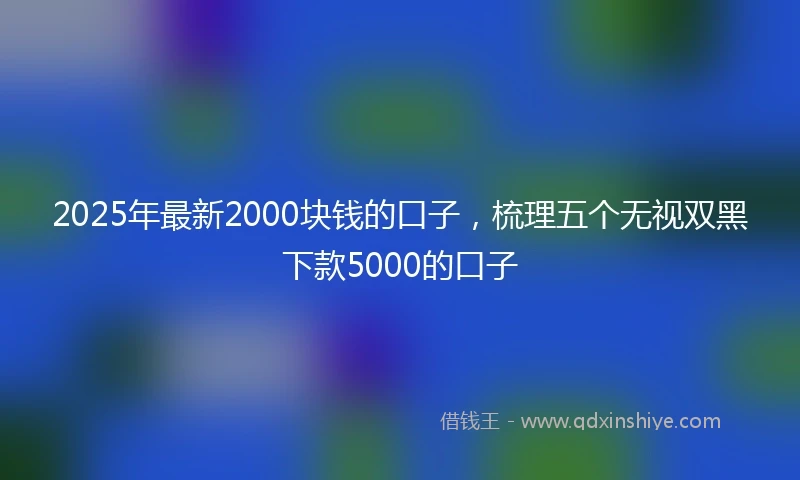 2025年最新2000块钱的口子，梳理五个无视双黑下款5000的口子