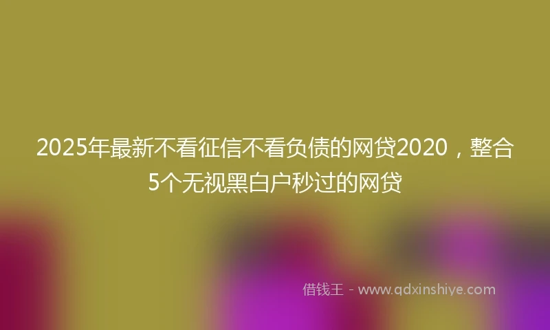 2025年最新不看征信不看负债的网贷2020，整合5个无视黑白户秒过的网贷
