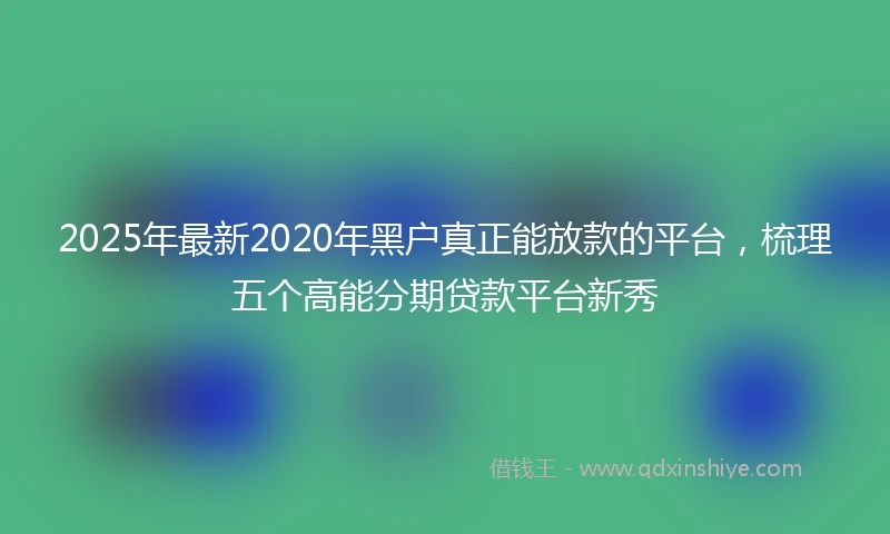 2025年最新2020年黑户真正能放款的平台，梳理五个高能分期贷款平台新秀