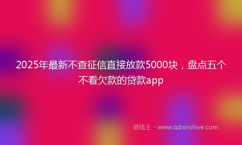 2025年最新不查征信直接放款5000块，盘点五个不看欠款的贷款app
