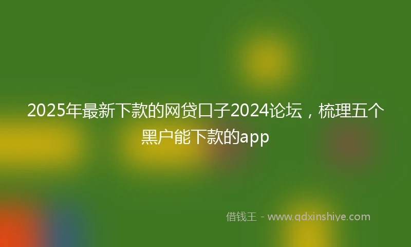 2025年最新下款的网贷口子2024论坛，梳理五个黑户能下款的app