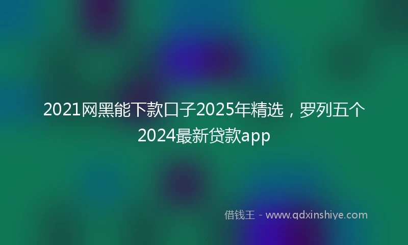 2021网黑能下款口子2025年精选，罗列五个2024最新贷款app