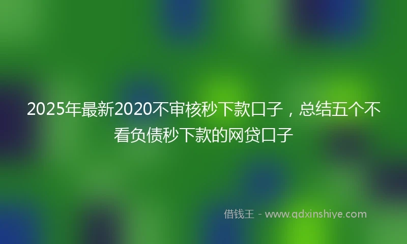 2025年最新2020不审核秒下款口子，总结五个不看负债秒下款的网贷口子