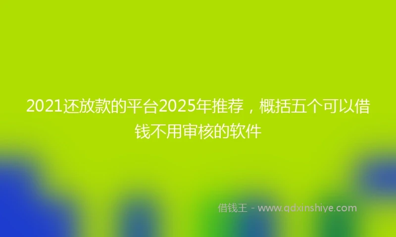 2021还放款的平台2025年推荐，概括五个可以借钱不用审核的软件