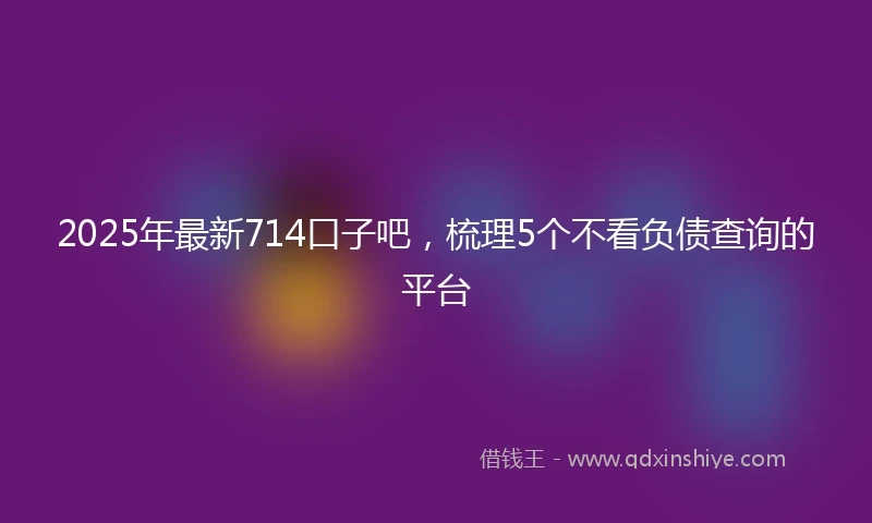 2025年最新714口子吧，梳理5个不看负债查询的平台