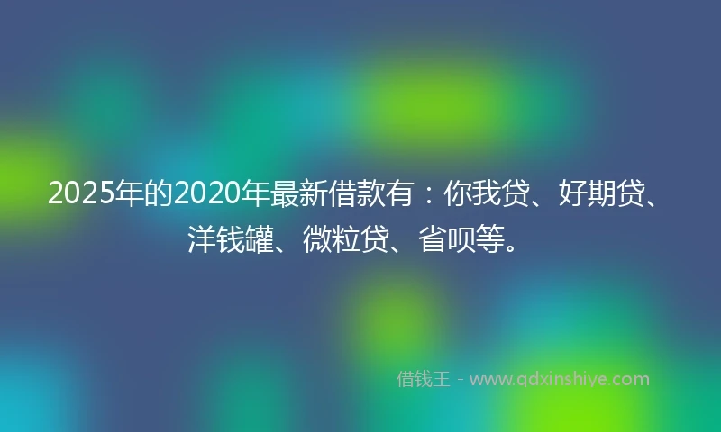 2025年的2020年最新借款有：你我贷、好期贷、洋钱罐、微粒贷、省呗等。