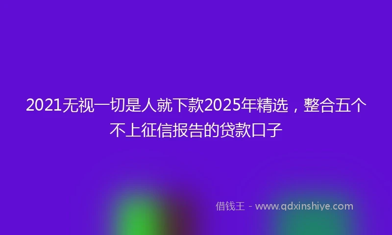 2021无视一切是人就下款2025年精选，整合五个不上征信报告的贷款口子