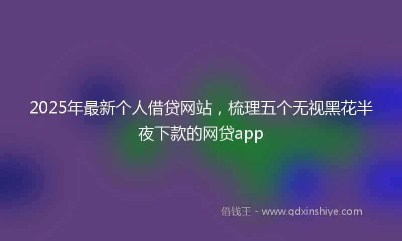 2025年最新个人借贷网站，梳理五个无视黑花半夜下款的网贷app