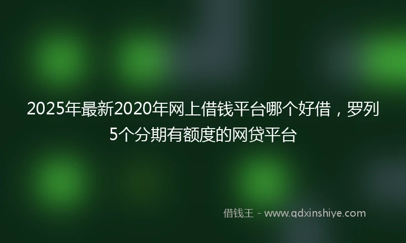 2025年最新2020年网上借钱平台哪个好借，罗列5个分期有额度的网贷平台