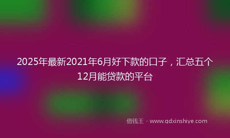 2025年最新2021年6月好下款的口子，汇总五个12月能贷款的平台