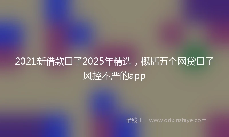 2021新借款口子2025年精选，概括五个网贷口子风控不严的app