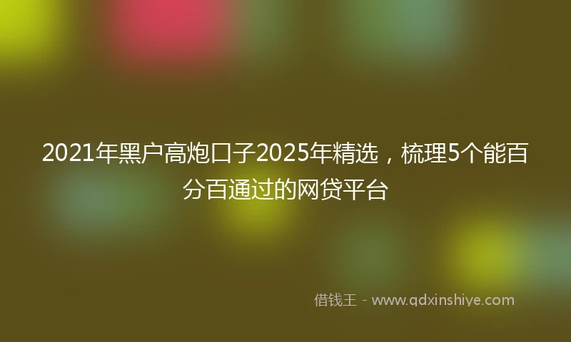 2021年黑户高炮口子2025年精选，梳理5个能百分百通过的网贷平台