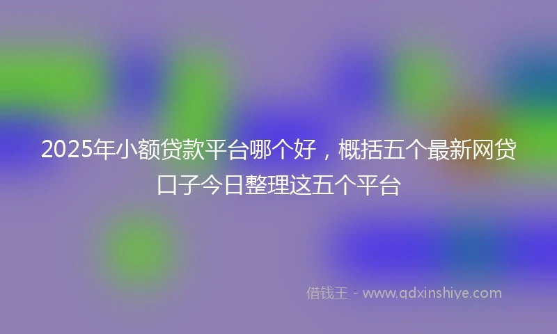 2025年小额贷款平台哪个好，概括五个最新网贷口子今日整理这五个平台