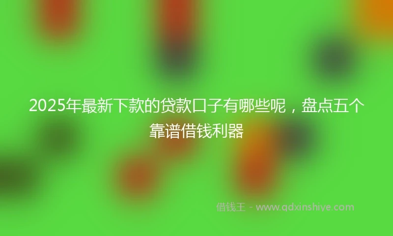 2025年最新下款的贷款口子有哪些呢，盘点五个靠谱借钱利器
