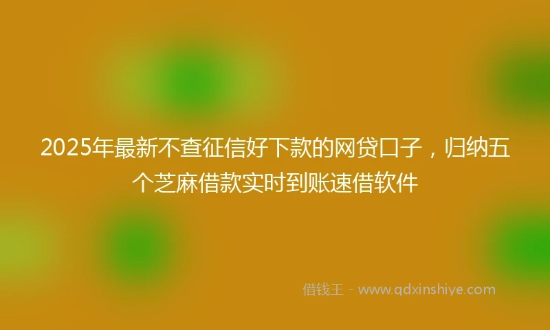 2025年最新不查征信好下款的网贷口子，归纳五个芝麻借款实时到账速借软件