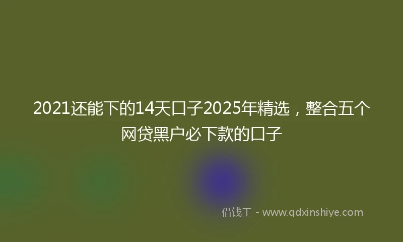 2021还能下的14天口子2025年精选，整合五个网贷黑户必下款的口子