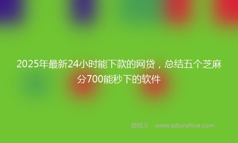 2025年最新24小时能下款的网贷，总结五个芝麻分700能秒下的软件
