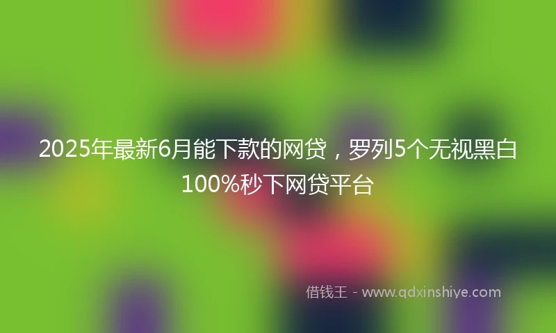 2025年最新6月能下款的网贷，罗列5个无视黑白100%秒下网贷平台
