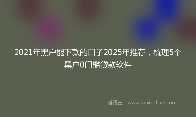 2021年黑户能下款的口子2025年推荐，梳理5个黑户0门槛贷款软件
