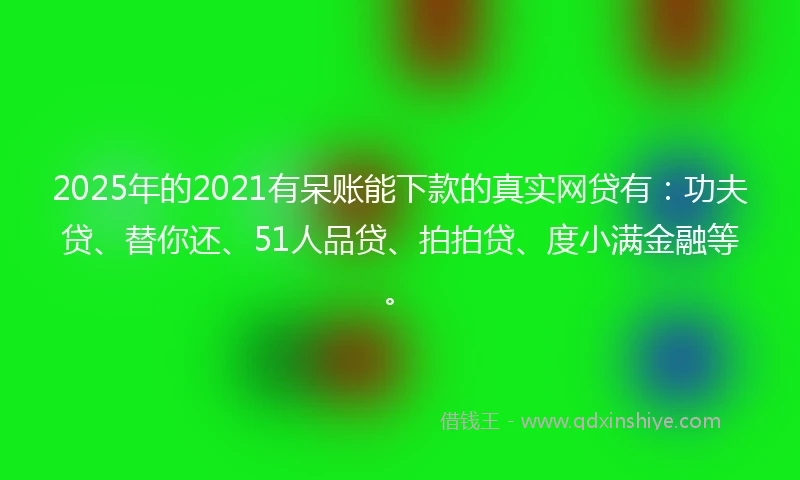 2025年的2021有呆账能下款的真实网贷有：功夫贷、替你还、51人品贷、拍拍贷、度小满金融等。