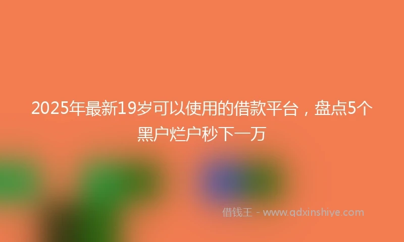 2025年最新19岁可以使用的借款平台，盘点5个黑户烂户秒下一万