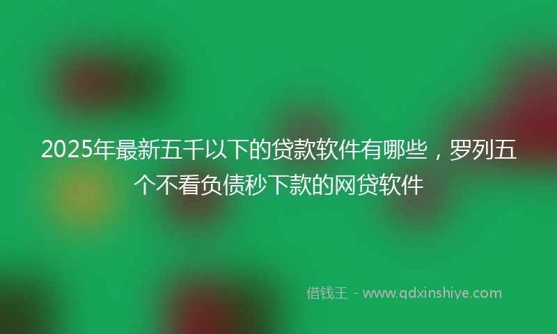 2025年最新五千以下的贷款软件有哪些，罗列五个不看负债秒下款的网贷软件