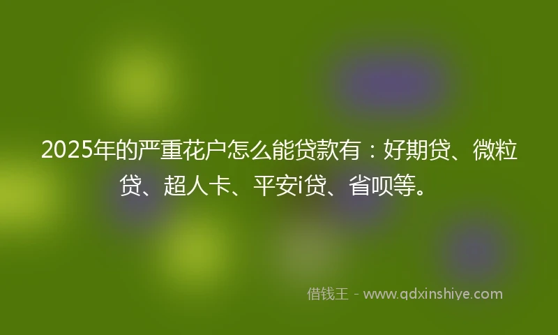 2025年的严重花户怎么能贷款有：好期贷、微粒贷、超人卡、平安i贷、省呗等。