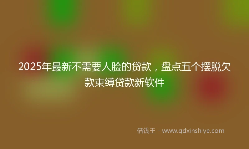 2025年最新不需要人脸的贷款，盘点五个摆脱欠款束缚贷款新软件
