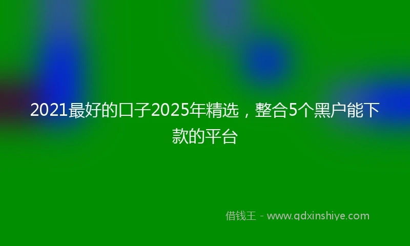 2021最好的口子2025年精选，整合5个黑户能下款的平台