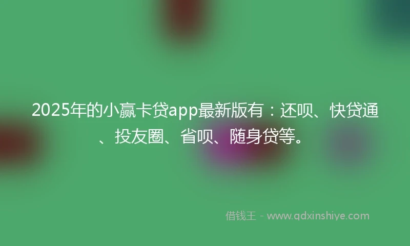 2025年的小赢卡贷app最新版有：还呗、快贷通、投友圈、省呗、随身贷等。