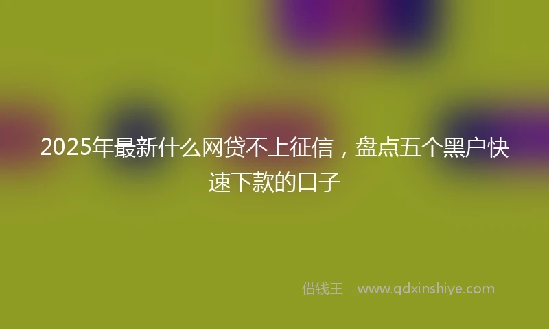 2025年最新什么网贷不上征信，盘点五个黑户快速下款的口子
