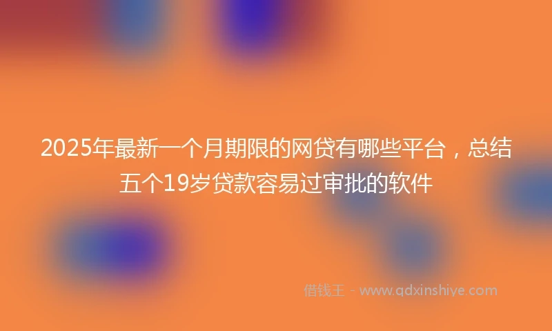2025年最新一个月期限的网贷有哪些平台，总结五个19岁贷款容易过审批的软件
