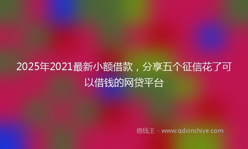 2025年2021最新小额借款，分享五个征信花了可以借钱的网贷平台