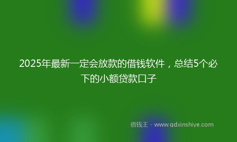 2025年最新一定会放款的借钱软件，总结5个必下的小额贷款口子