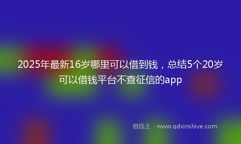 2025年最新16岁哪里可以借到钱，总结5个20岁可以借钱平台不查征信的app