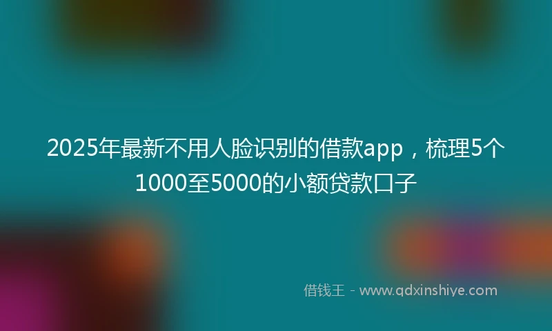2025年最新不用人脸识别的借款app，梳理5个1000至5000的小额贷款口子